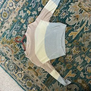 Multicolored stripe sweater, Garage brand, size medium, there is a small snag